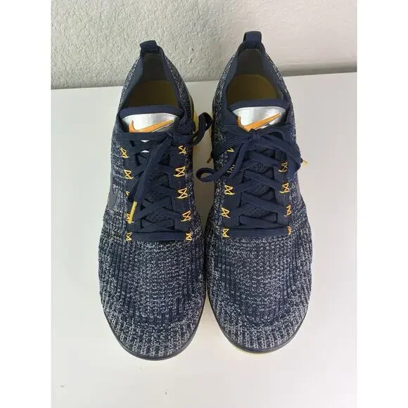 Nike Air VaporMax Flyknit 2 Men’s Size 14 Blue Yellow Running Shoes AJ6900-400 - Picture 1 of 7